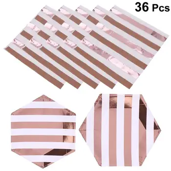 

36pcs/Set Party Disposable Tableware Decorative Striped Paper Plates Napkins Tableware For Birthday Baby Showers Wedding