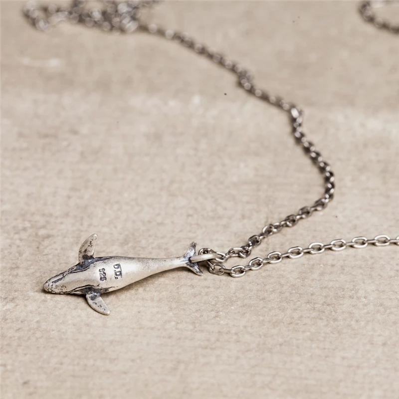MKENDN Ocean Style 100% 925 Sterling Silver 52HZ Whale Pendant Necklace For Men Women Love Jewelry Gift 3