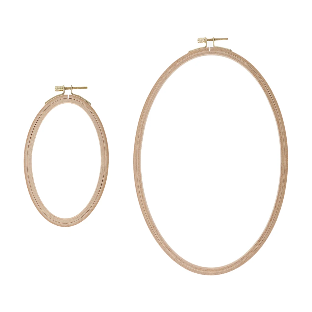 Embroidery Hoops Beech Wooden Cross Stitch Hoop Oval Wood Hoops for
