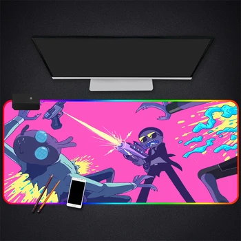 

Anime Morty Gaming RGB MousePad Large Locking Edge Speed Game Gamer LED Mouse Pad Soft Laptop Notebook Mat