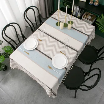 

Yaapeet pattern tablecloth suede tassel tablecloth European rectangular coffee table cover polyester home decor tablecloth