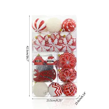 

52ct Luxury Christmas Tree Decoration Set, Various Christmas Ornaments Q6PE