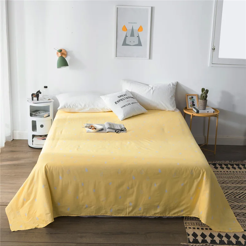 07 multi-colors cotton bed sheet super soft solid color striped printed queen&king size bed linen cover 180x230cm 230x250cm - Цвет: 07