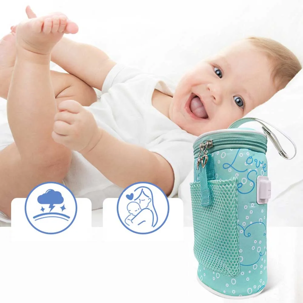 Baby Outdoor Bottle Thermostat Bag Car Portable USB Heating Intelligent Warm Milk Tool Insulation Cover 11.5*21cm