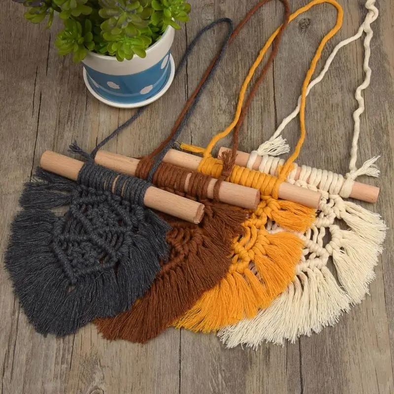 Nordic Baby Cotton Tassels Wall Hanging Toy Handmade Macrame Home Decor Retro Handcrafted Pendent Girls Kids Chilren Room Decor rainbow wall hanging decor