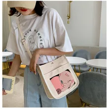 Холщовая Сумка женская на плечо в японском стиле INS женский студенческий рюкзак в Корейском стиле универсальный большой емкости сумка для переноски