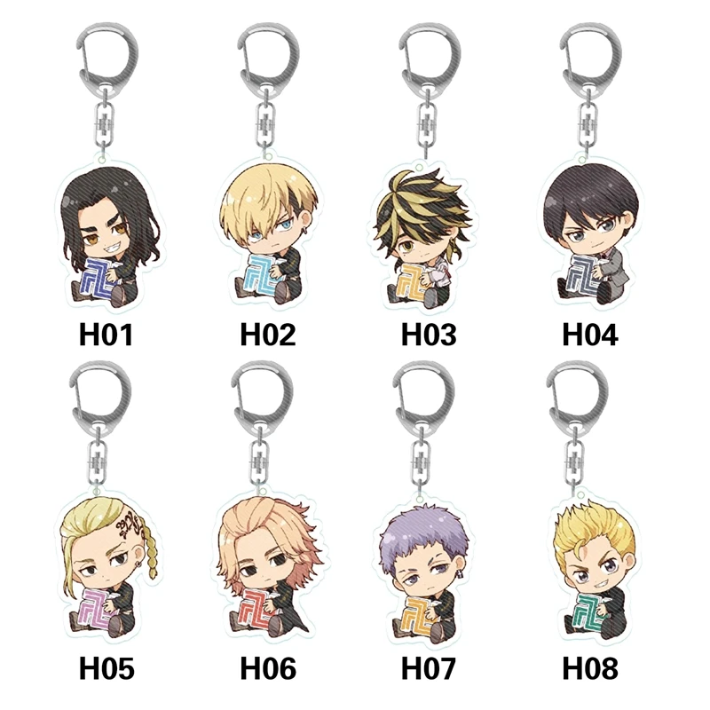 Anime Tokyo Revengers Cosplay Keychain Manjiro Ken Chifuyu Takashi Kazutora Keisuke Kawaii Bag Pendant Fans Collection Props