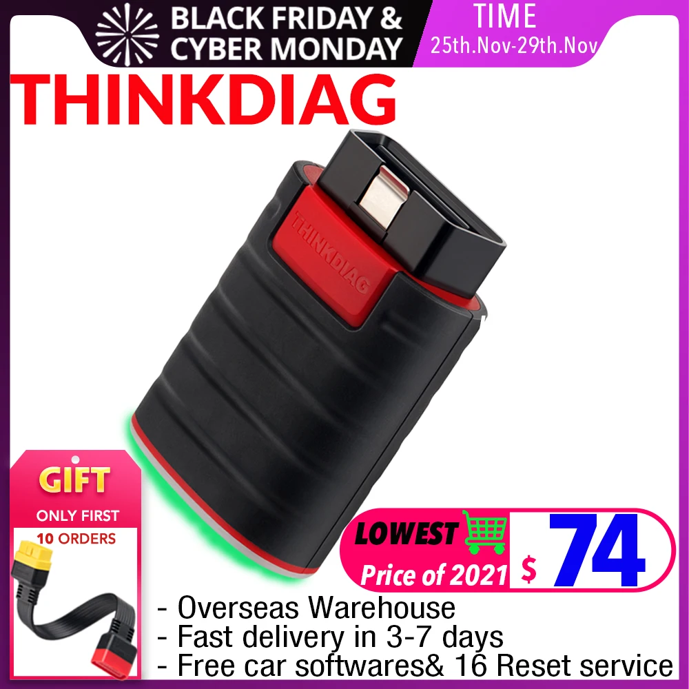 THINKCAR Thinkdiag Easydiag 16 Reset Functions Diagnostic Tools ECU Coding Adapter Update Online Full System OBD2 Scanner Tool
