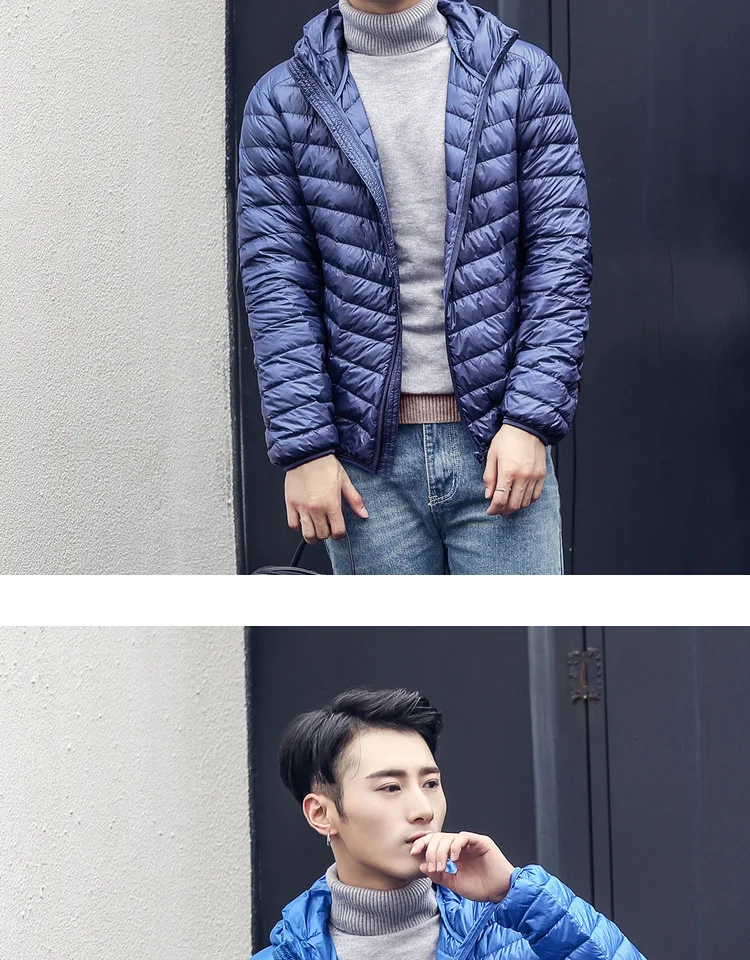חדש מותג סתיו חורף אור למטה מעיל גברים של אופנה סלעית קצר גדול במיוחד דק קל משקל נוער Slim מעיל למטה מעילים