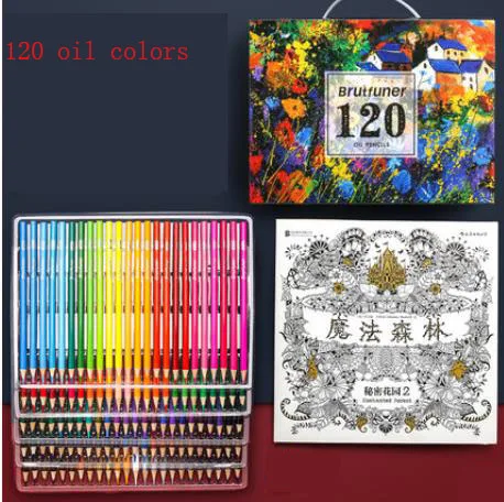 Brutfuner, 120/160 цветов, профессиональные масляные цветные карандаши, набор, художественная живопись, наброски, цветные деревянные карандаши, школьные товары для рукоделия - Цвет: 120 oil colors