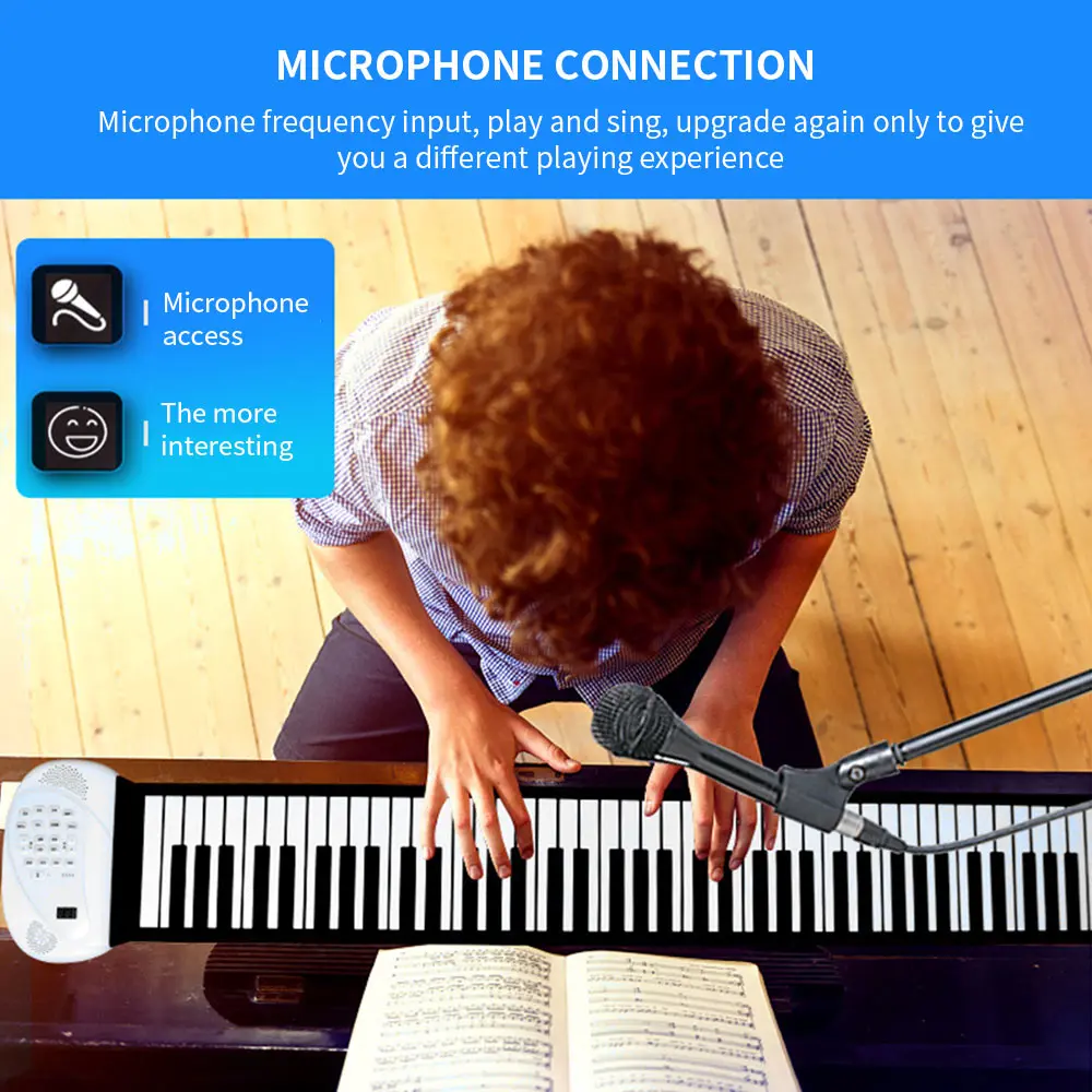 Мягкая клавиатура Портативный электронный музыкальный инструмент ручной рулон