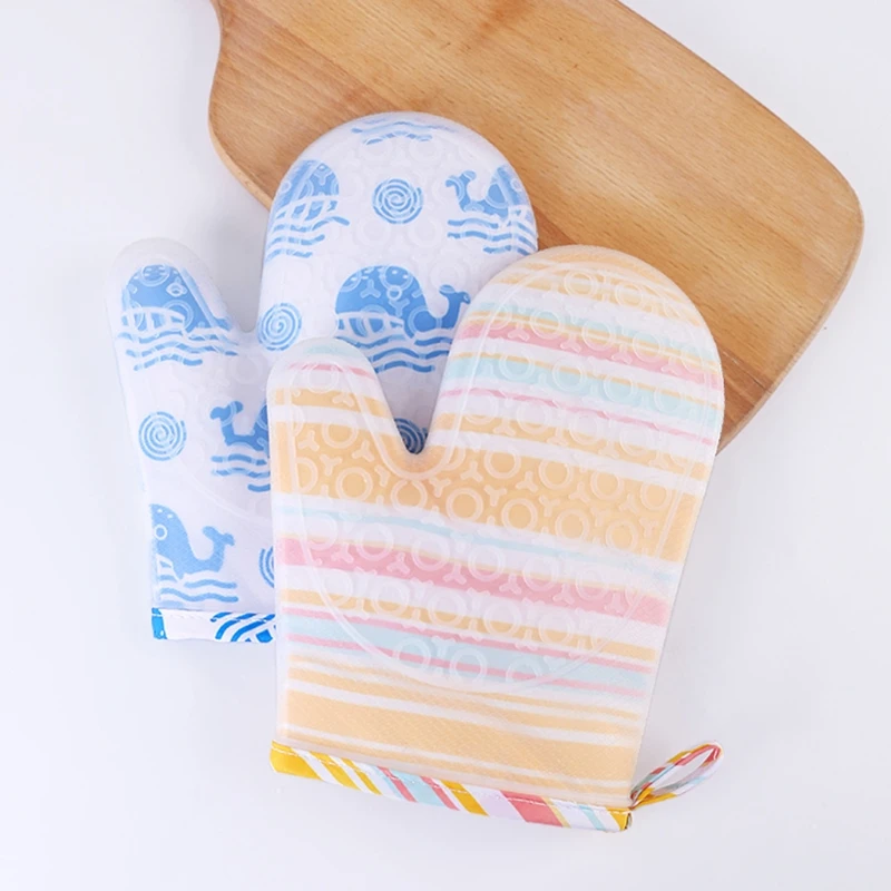 Premium Silicone Pot Holders Non-Slip Oven Mitts Hook Holes Design Cotton Lining Easy to Use and Store Hook Holes Design