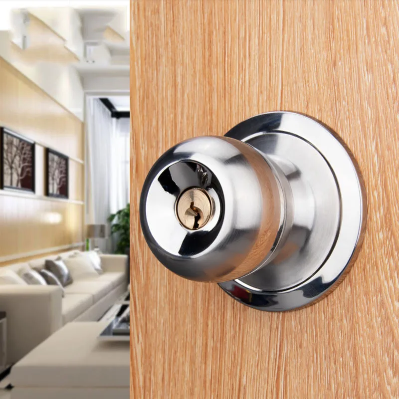 

Stainless Steel Copper Core Spherical Lock Doorknob Protector Lock Wholesale Door Wooden Door Lock Bathroom Toilet Ball Lock