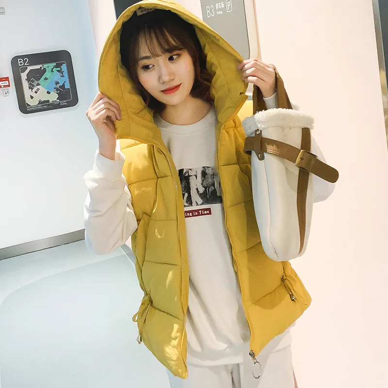 

Down Feather Cotton Vest Female of a Waistcoat Versatile BF Sleeveless Winter Short 2019 Korean-style off Season Horse Vest outs