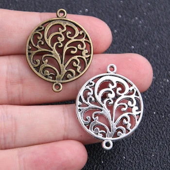 

14pcs/lot Two Color Vintage flower Jewelry Connectors Findings 20*31mm Handcrafted Antique Bronze Diy Components