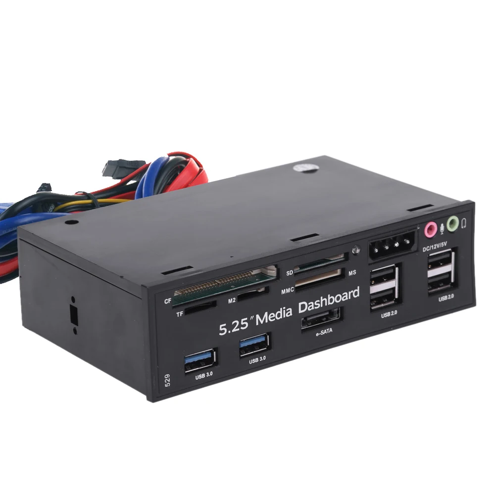 5 25 Все в одном мульти Функция устройство для чтения карт USB 3 0 спереди Панель ESATA