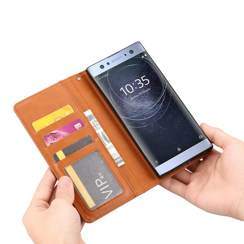 Слот для карт флип для sony Xperia XA2 Ультра чехол-футляр для sony XA2 чехол Funda sony Xperia XA2 армированный чехол-накладка кожа