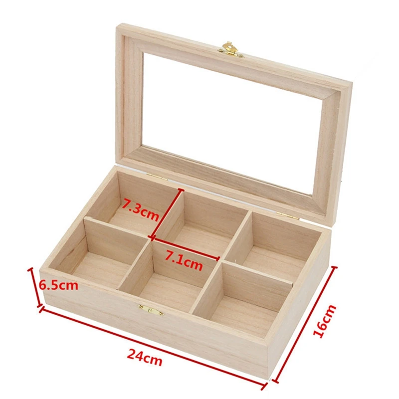 Акция-6 отсеков Коробка для чая из натурального дерева пакетик для чая прочный органайзер для ювелирных изделий Коробка для хранения древесного сахара подарочные коробки пакет Contai