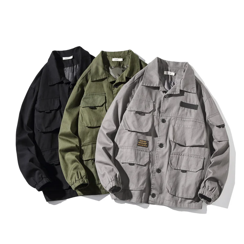 Новая зимняя Свободная рабочая одежда в стиле милитари с отворотом в стиле ретро, повседневная мужская одежда из плотного хлопка