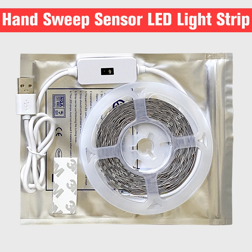 Motion Sensor LED Light Strip Hand Sweep Sensor Dimmable Tape Diode 1M - 5M USB DC 5V SMD 2835 TV Backlight Kitchen Night Lamp