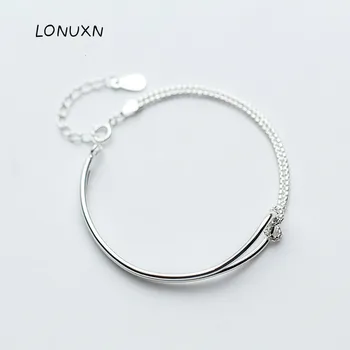 

14.5cm high quality Korean version Women's fashion Fresh Wild 925 silver Double layer Bracelet Girls Simple jewelry Accessories