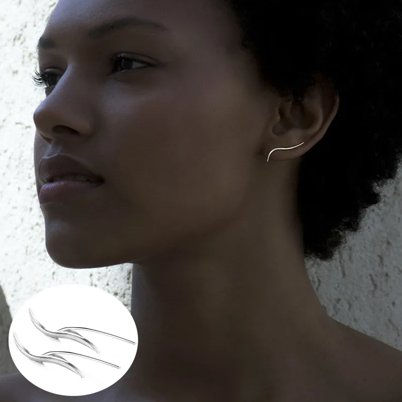 925 пробы Серебряный Рождественский подарок геометрические серьги-гвоздики для женщин модные элегантные вечерние ювелирные изделия EH1341