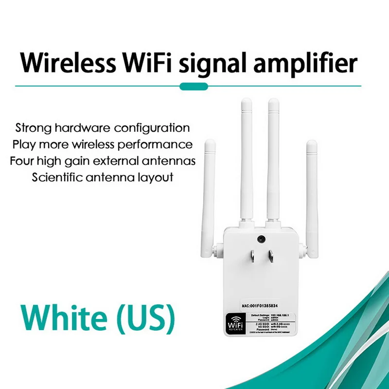 White US Plug R1200U беспроводной Wifi повторитель 1200 Мбит/с маршрутизатор двухдиапазонный 2,4/5G Wi-Fi с 4 антеннами Ethernet порт Домашняя сеть поставки - Цвет: White US Plug