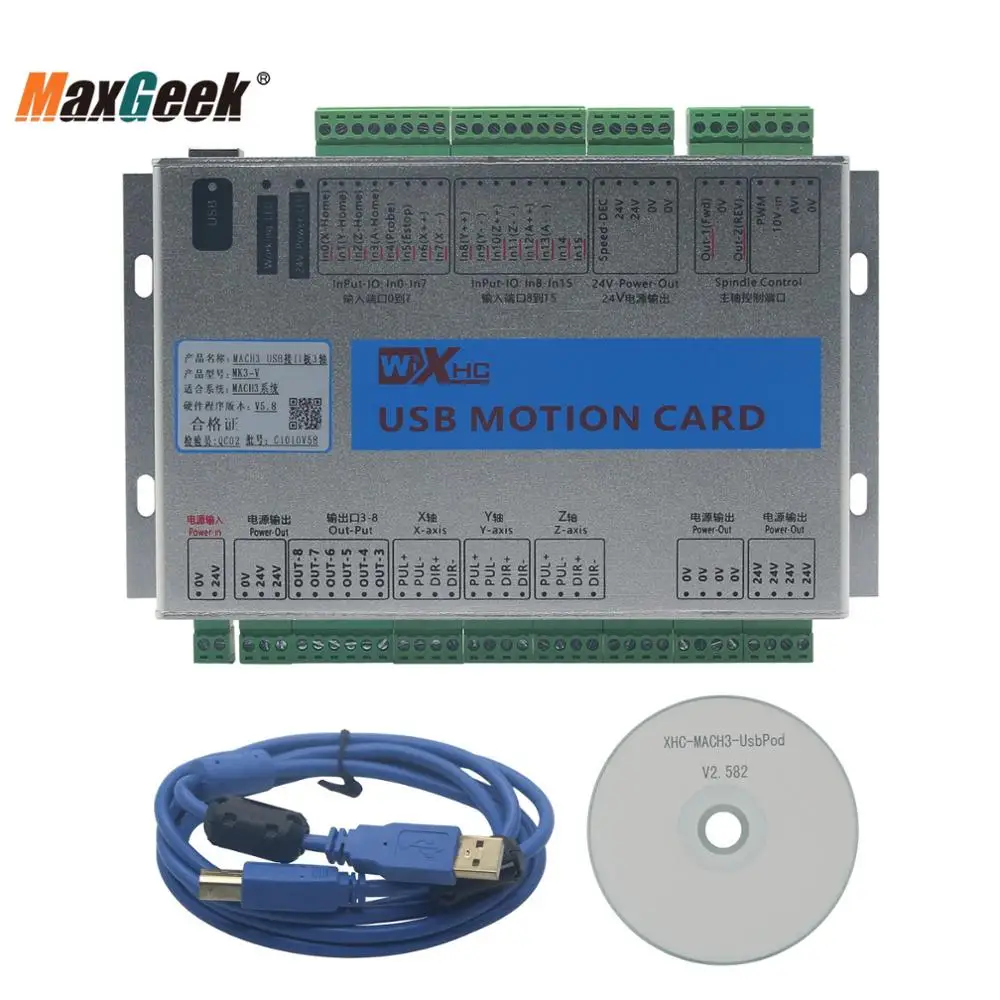 Maxgeek Upgrade CNC Mach3 USB Maxgeek 3/4/6 Axis плата управления движением Breakout Board 2 МГц плата драйвера для гравировального станка с ЧПУ Maxgeek Upgrade CNC Mach3 USB Maxgeek 3/4/6 Axis плата управления движением Breakout Board 2 МГц плата драйвера для гравировального станка с ЧПУ