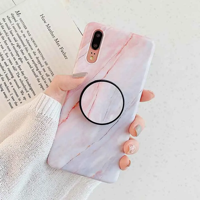 d (With Stand) Винтажный мраморный чехол SUYACS для samsung A50 A70 S10 S8 S9 Plus S10e для huawei P20 P30 Pro Lite mate 20 Pro, мягкая задняя крышка IMD - Цвет: d (With Stand)