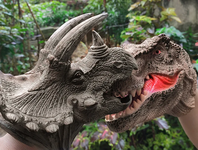Трицератопс тираннозавр динозавра ручной Куклы для историй нетоксичные резиновые реалистичные игрушки для коллекционные модели подарок