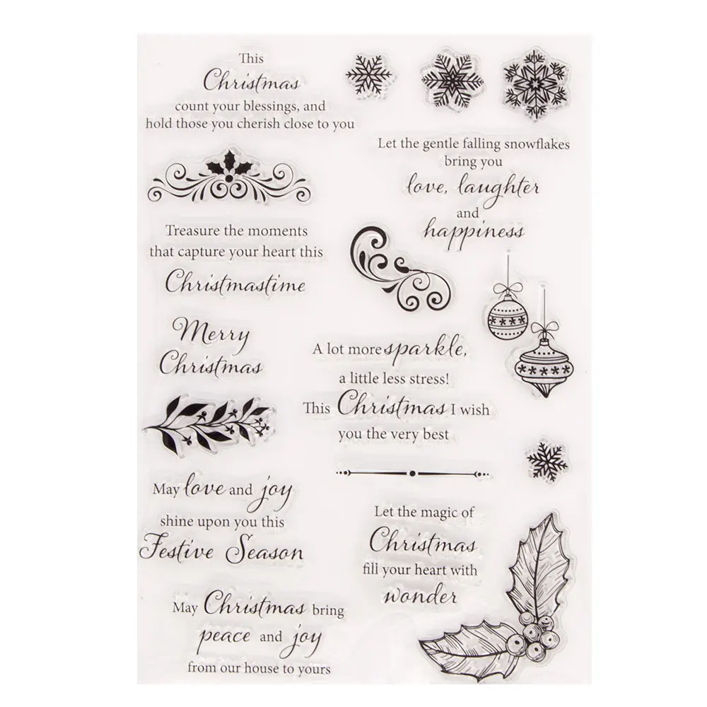 

Christmas Stamps Flower stamp Scrapbook Paper Transparent Clear Handmade Decoration Gifts Rubber Stamp for Card DIY Scrapbooking
