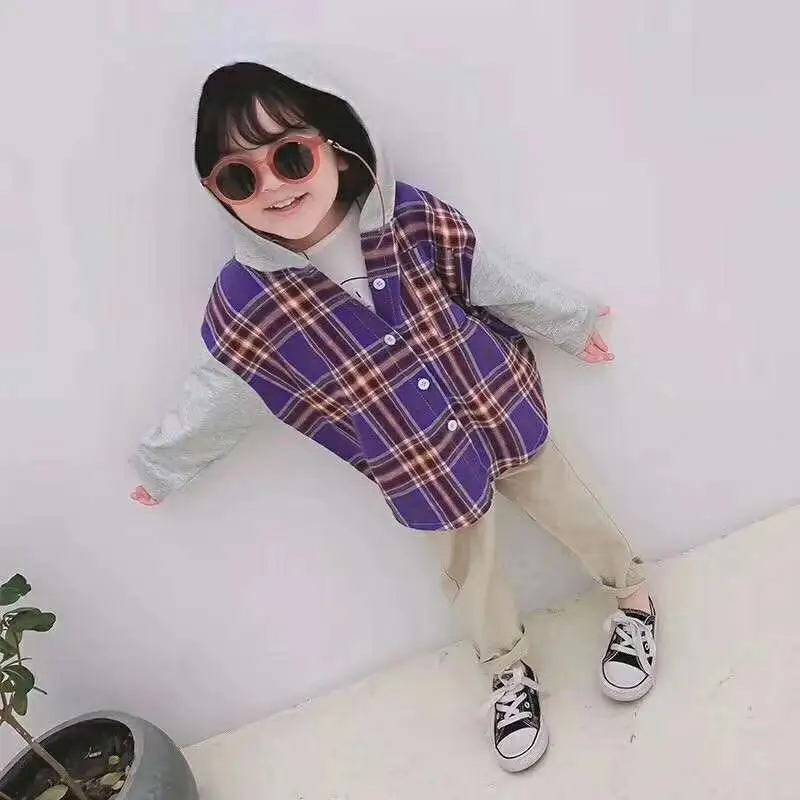 

Red Butterfly 2019 Autumn New Style Korean-style Joint CHILDREN'S Shirt Korean-style Long Sleeve Children Hooded Childrenswear F