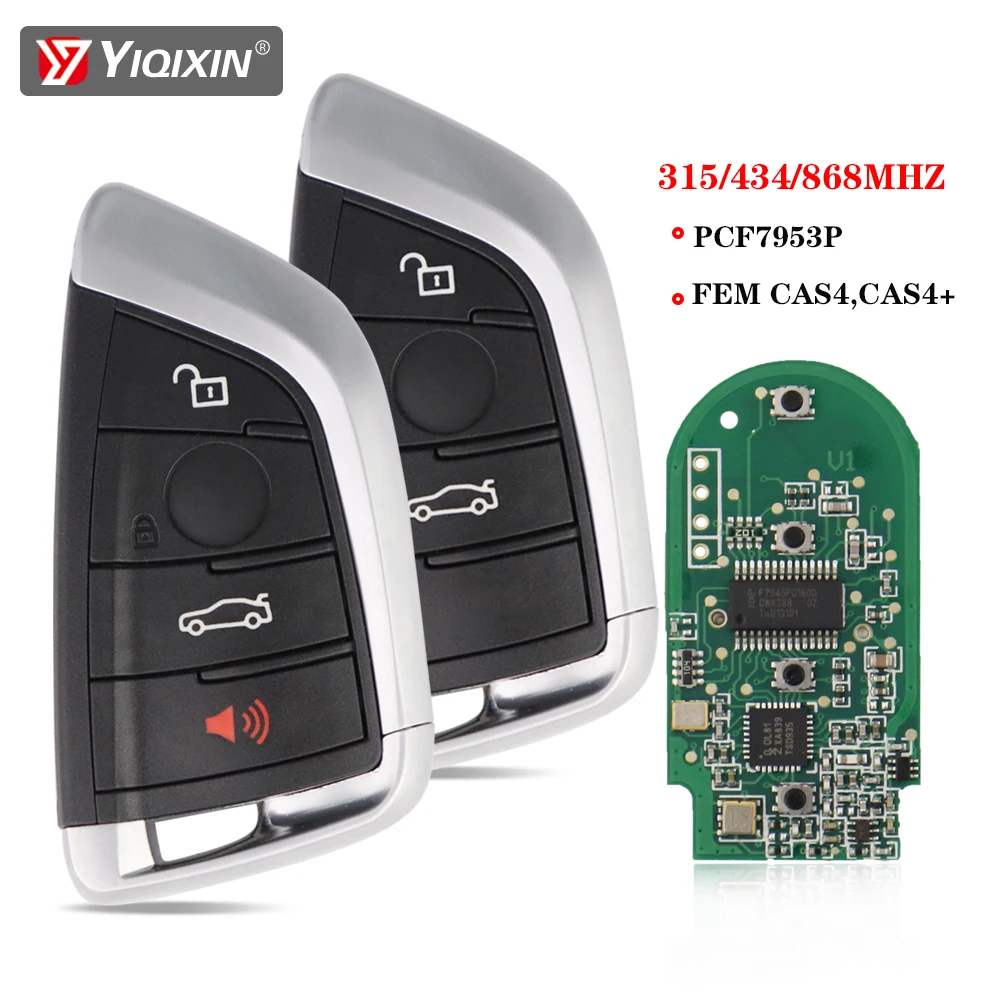 Умная лампа YIQIXIN 3/4 для BMW F 5 CAS1 2 3 4 6 7 X5 X6 2011-2017 FSK 315 434 868 МГц PCF7953P CAS4 + | Автомобили и