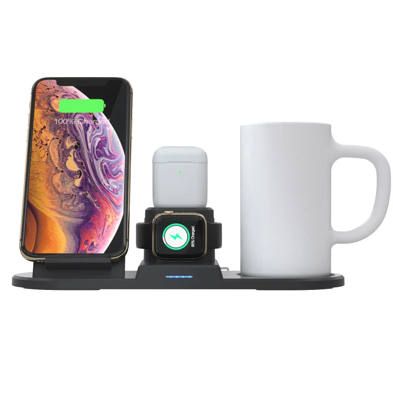 Беспроводное зарядное устройство QI 15 Вт для iPhone 1112 air pods быстрая зарядка iWatch Apple