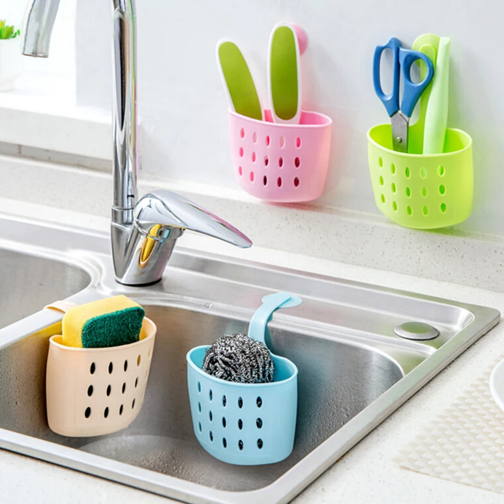 1 PCS Bathroom Sink Storage Basket Kitchen Portable Hanging Drain Bag Basket Bath Storage Water Faucet Laundry Basket Sink