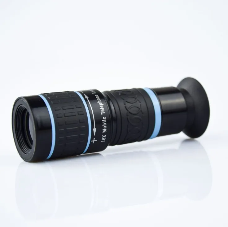 18X HD камера телескоп телеобъектив мобильный телефон объектив Набор универсальный широкоугольный Макро рыбий глаз фотография внешний объектив - Цвет: Blue Telephoto  lens
