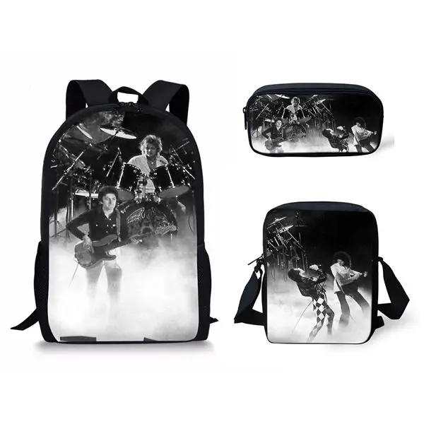 HaoYun Children School Bags Queen Band Bohemian Rhapsody Printing Large Shoulder Backpack 3Pcs/set Kids Custom Students Bookbags CDWX4268CEK