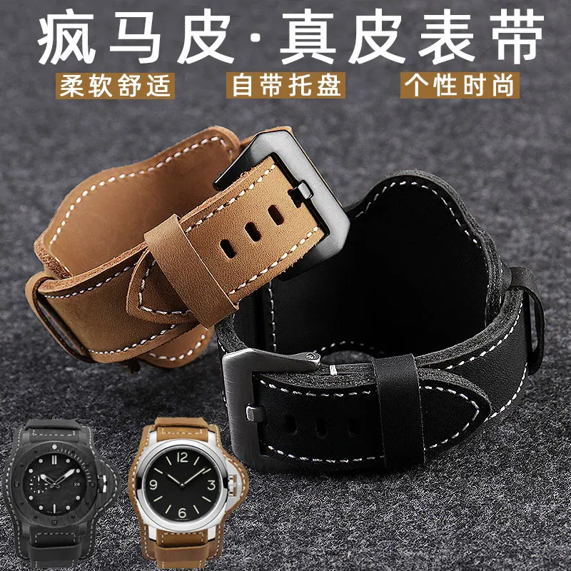 Cinturino Da Uomo In Pelle Di Cavallo Pazzo Per Bracciale In Pelle Di Grandi Dimensioni Panerai Diesel Hamilton Grezzo 24 26