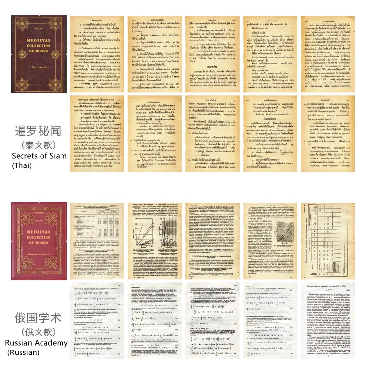 Vintage Decoración Material Diario Papel 120 Piezas Scrapbooking Papeles 20*14cm Vintage Decorativo Decoupage Vintage Manualidades Kits Para Páginas Retro, Diarios, Libro De Recortes