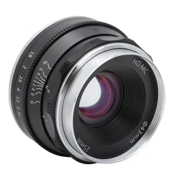 

25mm F1.8 large aperture micro single lens black factory direct metal Gold plated metal contacts better signal conductivity