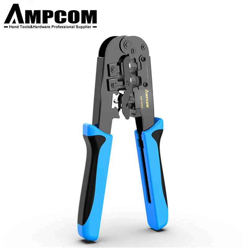 Ratcheting Rj45 Crimp Tool, 8p/rj45 6p/rj12 Rj11 Cat5e Cat6