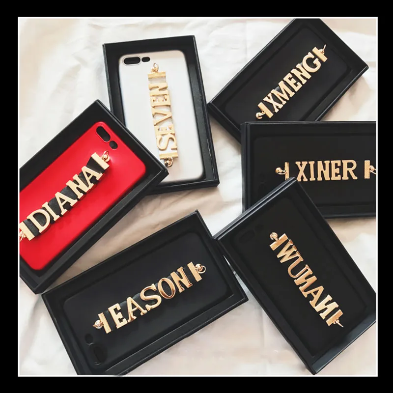 for iphone 11 12 13 Pro Max 7 8 10 Plus XR XS XSMAX X Personality Soft Cover Unique Gift Custom Name Wrist Chain Phone case | Мобильные
