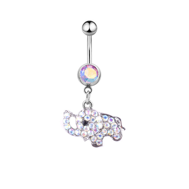Belly Button Ring 14G Cute Fox Belly Ring Bunny Sexy Navel Piercing Rabbit Belly Bar Elephant Ombligo Pircing Owl Cat