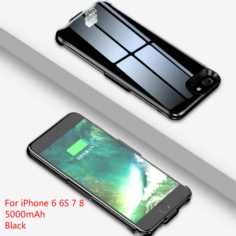 Батарея чехол для iPhone 6 6s 7 8 5000/6000 мА/ч, Мощность банк заряда чехол для iPhone 6 6s 7 8 плюс светодиодный дисплей Батарея Зарядное устройство Чехол - Цвет: i6 6S 7 8