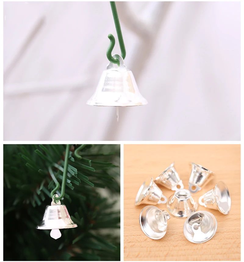 DIY Мини 10 шт 2 см золотой серебряный маленький колокольчик веселое Рождественское дерево игрушки украшения для дома Новогодний венок
