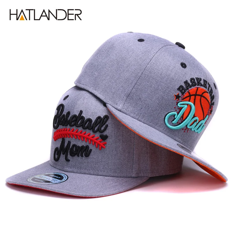 HATLANDER оригинальные полуизогнутые бейсболки, бейсболки для мамы, бейсболки для папы, баскетбольная Кепка для пар, серая хип-хоп шапка, кепка, спортивные шапки