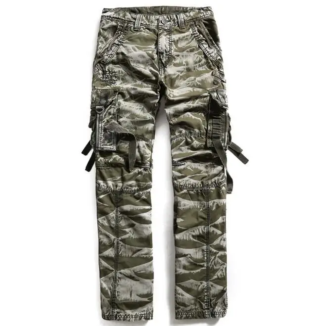 Army Camouflage Новые камуфляжные армейские брюки, брюки для охоты, кемпинга, пеших прогулок, Военный стиль, брюки карго, хлопковые повседневные камуфляжные - Цвет: Army Camouflage