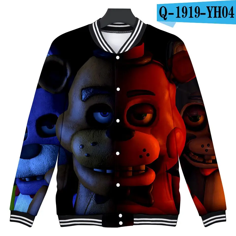Бейсбольные куртки с 3D принтом Five Nights at Freddy модные повседневные куртки для детей/женщин/мужчин Лидер продаж года, модная уличная одежда - Цвет: color at picture