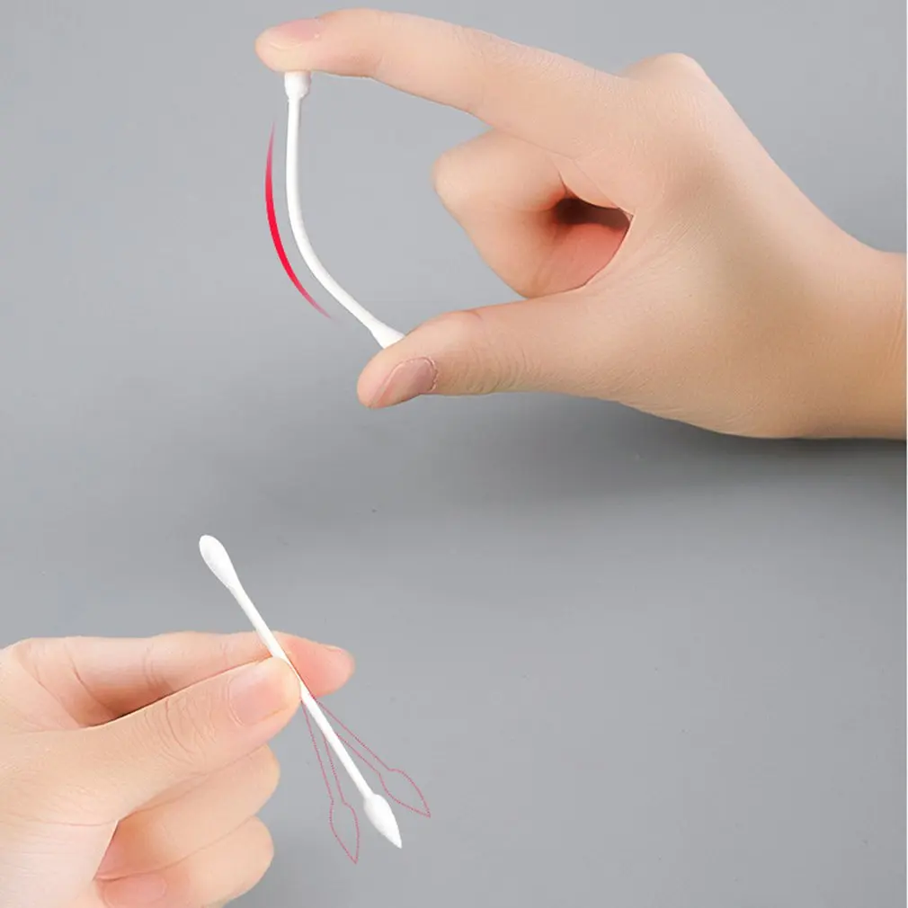 

Cleansing Cotton Swabs Double-Headed Makeup Sticks Designed With Double Cotton Tip Soft And Absorbent Makeup 100 Pcs