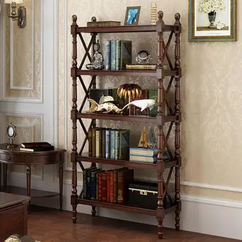 

solid Wooden Bookshelf Of Hongmingxuan Places On The Ground Shelf Bookcase Simple Multi-storey Living Room Children Bookshel